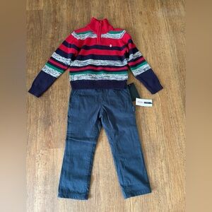NWT Bundle of (2) DKNY Dark Blue Boys' Trousers
And  IZOD boys sweater